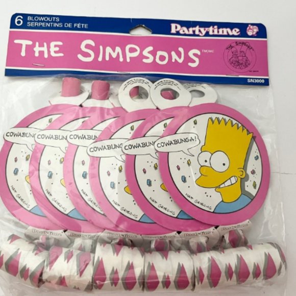 THE SIMPSONS BIRTHDAY PARTY FAVORS PARTY FOR 6 - HATS, LOOT BAGS, BLOWOUTS NIP - Picture 4 of 7